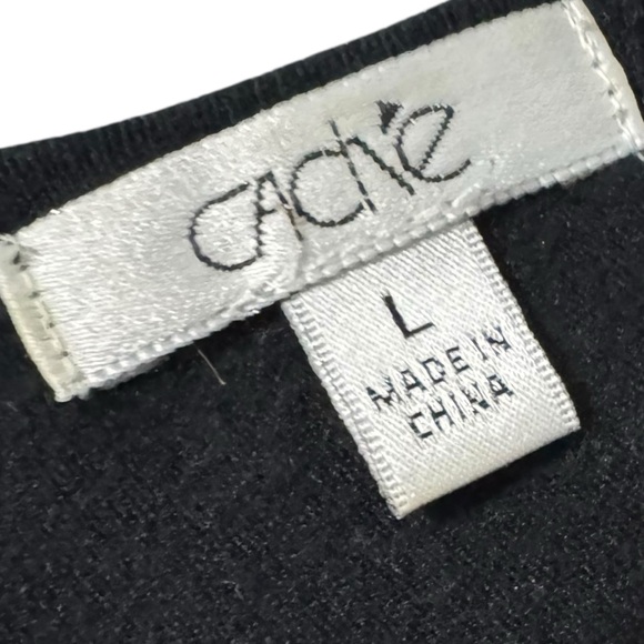 Cache VTG Y2K Black Tank Top Sz L Silver O Ring Cami Night Out Whimsigoth Fairy - Picture 3 of 6